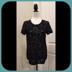 DEX || Beautiful Slightly-Transparent Black Top (SIZE M)